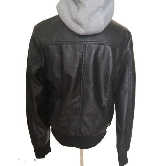 Ardene| Black Faux Leather Jacket, Faux Fur Lined - Picture 2 of 8